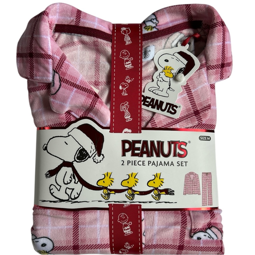 Snoopy 2 piece women’s cozy pajama set long sleeve top & long pants NEW! Size M